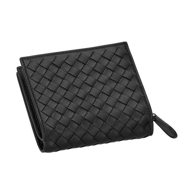 ボッテガヴェネタ BOTTEGA VENETA 財布 二つ折り財布 折りたたみ財布 小銭入れ付き イントレチャート 121059 V3UN1 8803 ブラック 財布