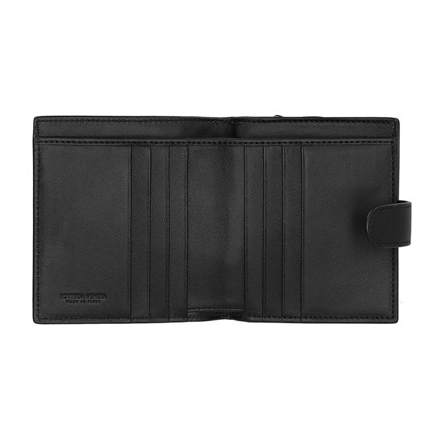 ボッテガヴェネタ BOTTEGA VENETA 財布 二つ折り財布 折りたたみ財布 小銭入れ付き イントレチャート 121059 V3UN1 8803 ブラック 財布