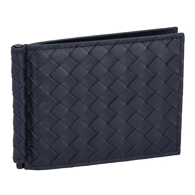 ボッテガヴェネタ BOTTEGA VENETA 財布 イントレチャート 二つ折り財布 折りたたみ財布 小銭入れなし 123180 V47W1 8974 メンズ ネイビー