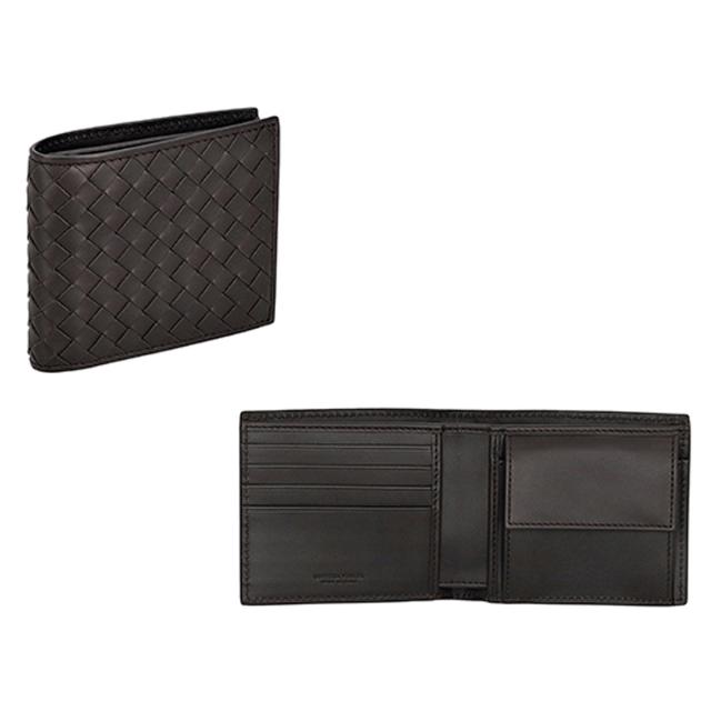 ボッテガヴェネタ BOTTEGA VENETA 財布 イントレチャート 二つ折り財布 折りたたみ財布 小銭入れ付き 193642 V47W1 2008 メンズ ブラウン_1