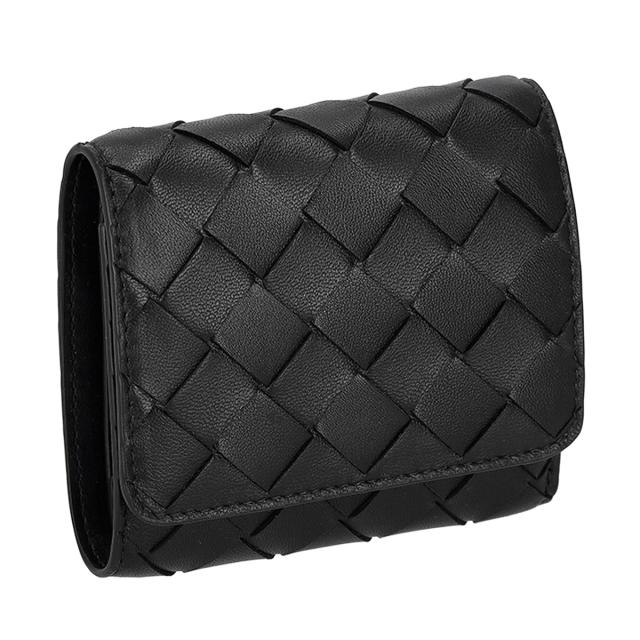 ボッテガヴェネタ BOTTEGA VENETA 財布 三つ折り財布 折りたたみ財布 小銭入れ付き イントレチャート 776033-V3UH1 8425 ブラック ミニ財 93,445円