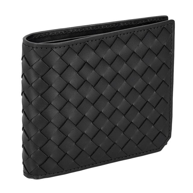 ボッテガヴェネタ BOTTEGA VENETA 財布 二つ折り財布 折りたたみ財布 小銭入れなし イントレチャート 796966-V69G1 8803 メンズ ブラック 79,365円