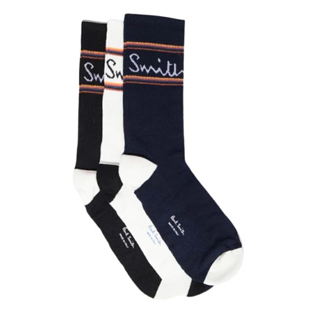 ポールスミス Paul Smith ソックス ロゴ ストライプ ライン リブ 3足組 靴下 M1A-SOCK-GF639 1A メンズ マルチカラー 靴下 くつ下 おしゃ