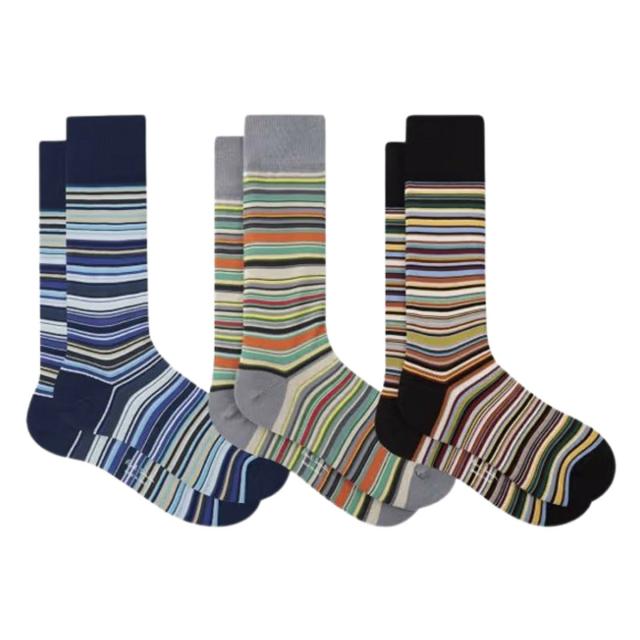 ポールスミス Paul Smith ソックス ストライプ マルチカラー 3足組 セット 靴下 男性用 ギフト M1A-SOCK-JPKM2 1A メンズ マルチカラー