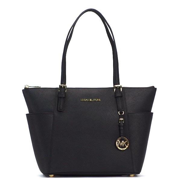 マイケル コース MICHAEL KORS トートバッグ 30F2GTTT8L 001 SAFFIANO LEATHER EW TZ TOTE JET SET MK ショルダーバッグ 黒