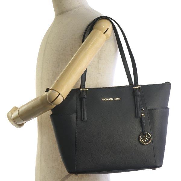 マイケル コース MICHAEL KORS トートバッグ 30F2GTTT8L 001 SAFFIANO LEATHER EW TZ TOTE JET SET MK ショルダーバッグ 黒_4