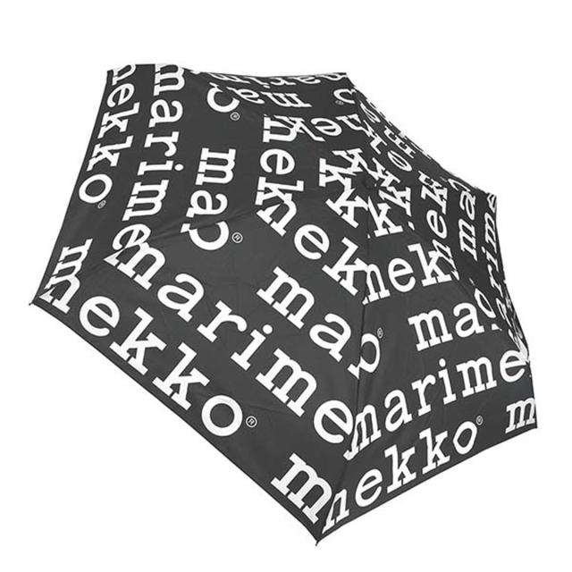 マリメッコ marimekko 折りたたみ傘 048859 910 MINI MANUAL UMBRELLA ミニ マニュアル アンブレラ MARILOGO ブラック+ホワイトかさ 折りの通販は