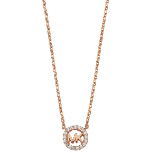 マイケルコース Michael Kors ネックレス ペンダント MKC1726CZ791 anmk00266l MKロゴ PAVE LOGO CHARM NECKLACE ローズゴールド+クリア