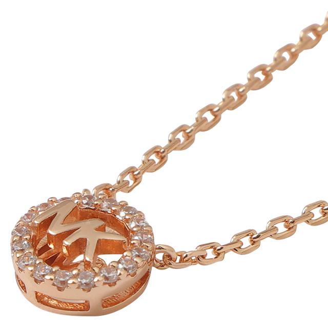 マイケルコース Michael Kors ネックレス ペンダント MKC1726CZ791 anmk00266l MKロゴ PAVE LOGO CHARM NECKLACE ローズゴールド+クリア_2