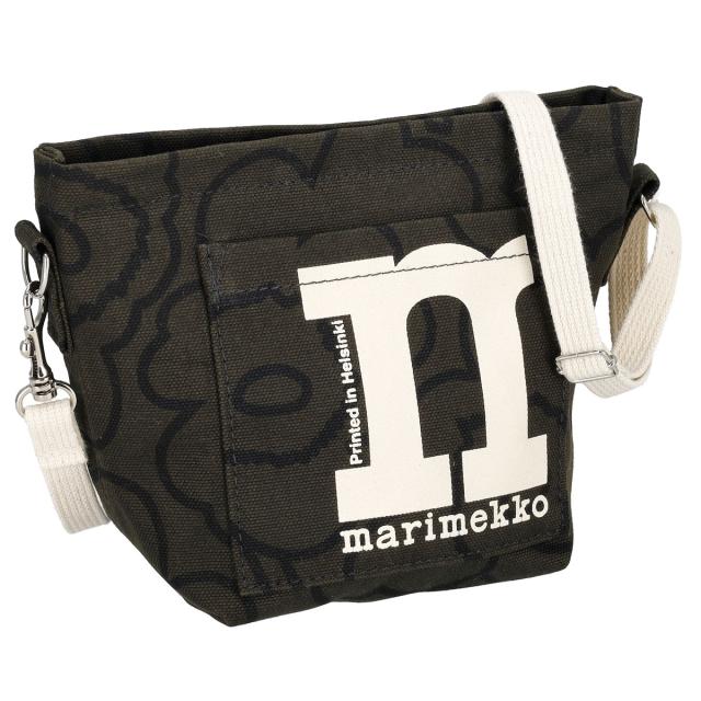 マリメッコ marimekko バッグ 斜め掛けバッグ ショルダーバッグ 092694 899 UNIKKO ダークグリーン+ブラック+オフホワイト系 北欧 北欧ブ