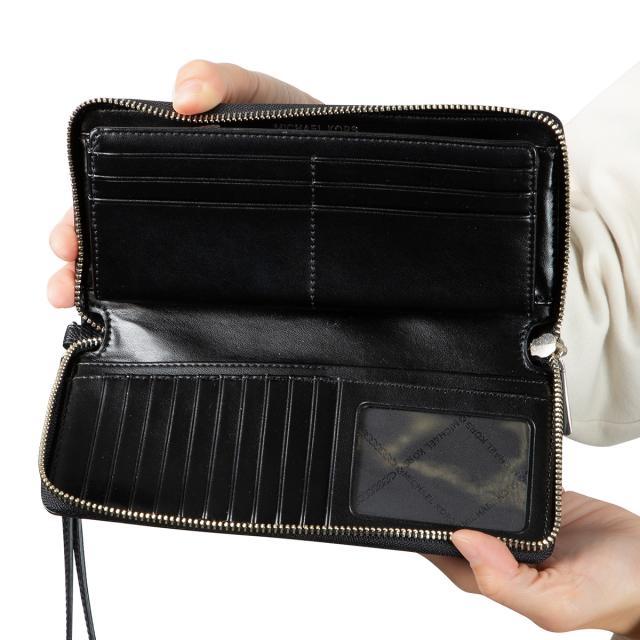マイケルコース Michael Kors 財布 長財布 ラウンドファスナー長財布 小銭入れ付き 32S5STVE9L 001 レディース BLACK ブラック 二つ折り_6