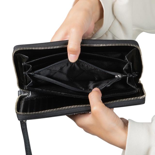 マイケルコース Michael Kors 財布 長財布 ラウンドファスナー長財布 小銭入れ付き 32S5STVE9L 001 レディース BLACK ブラック 二つ折り_8