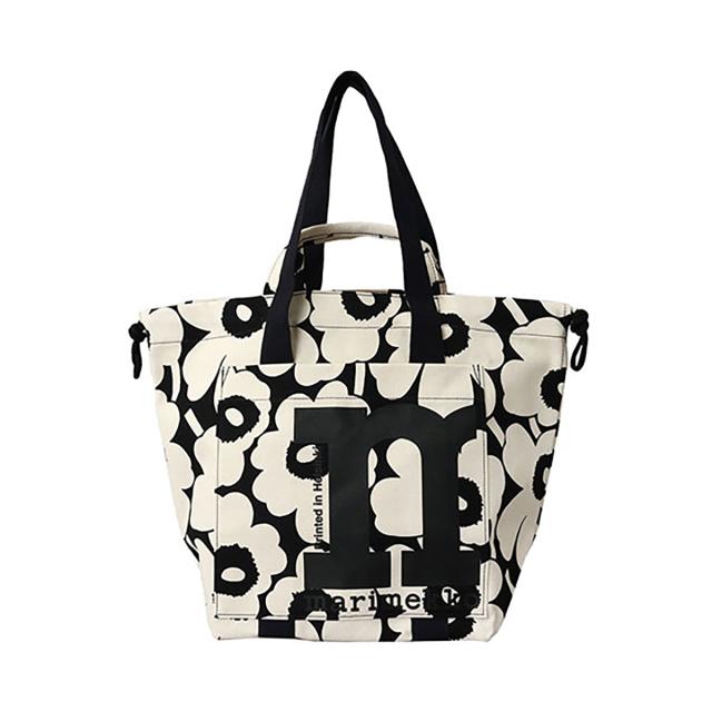 マリメッコ marimekko バッグ ハンドバッグ トートバッグ 092196 908 MONO CITY TOTE UNIKKO レディース ホワイト+ブラック ハンドバッグ