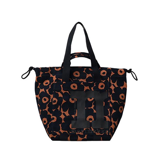 マリメッコ marimekko バッグ 2WAY ハンドバッグ トートバッグ 092442 865 MONO CITY TOTE MINI UNIKKO ブラウン+ダークネイビー系 ハン