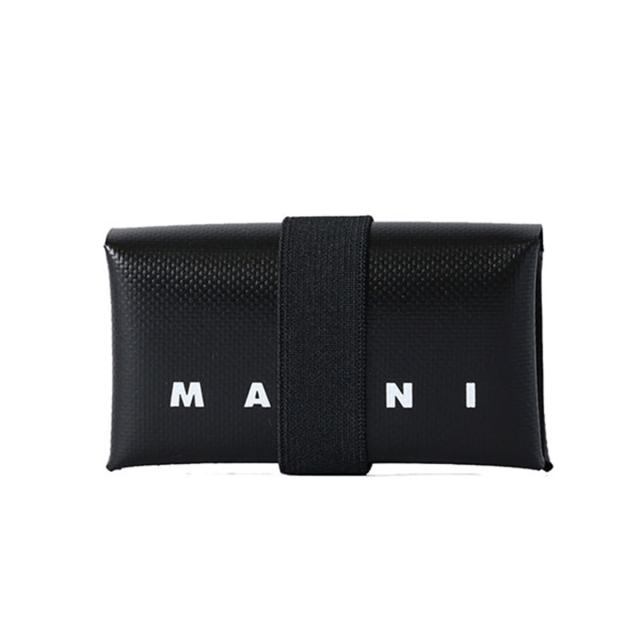 マルニ MARNI 財布 三つ折り財布 折りたたみ財布 小銭入れ付き ロゴストラップ付き PFMI0007U2 P5769 01N99 レディース ブラック ミニ財