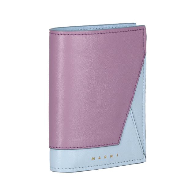 マルニ MARNI 財布 二つ折り財布 折りたたみ財布 小銭入れ付き PFMO0055U1 P2644 Z639B バイカラー レディース ライトブルー+パープル 財