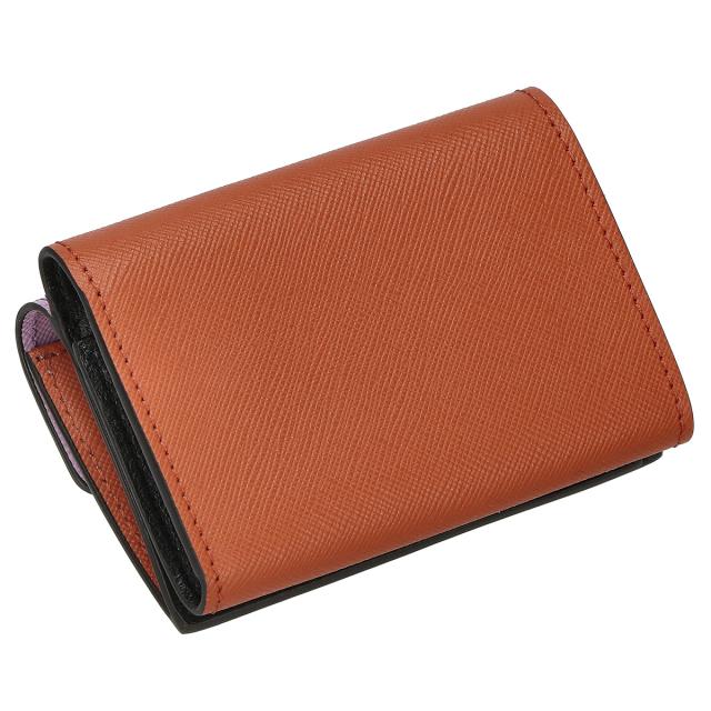 マルニ MARNI 財布 三つ折り財布 折りたたみ財布 小銭入れ付き PFMOW02U23 LV520 Z620M レディース ピンク+ベージュ+ブラウン ミニ財布_2