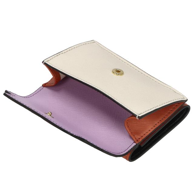 マルニ MARNI 財布 三つ折り財布 折りたたみ財布 小銭入れ付き PFMOW02U23 LV520 Z620M レディース ピンク+ベージュ+ブラウン ミニ財布_4