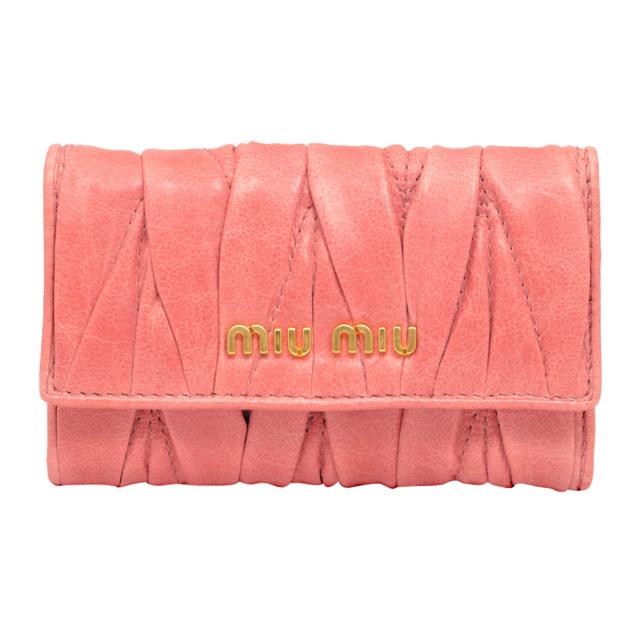 【※アウトレット※】ミュウミュウ MIU MIU キーケース MATELASSE マトラッセ レザー 5M0222 6蓮キーケース レディース ピンク キーケー