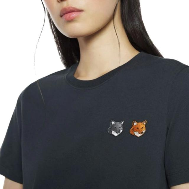 メゾンキツネ MAISON KITSUNE ダブル フォックスヘッド レギュラー Tシャツ 半袖 クルーネック OW011CFKJ7026 P190 レディース ブランド_3