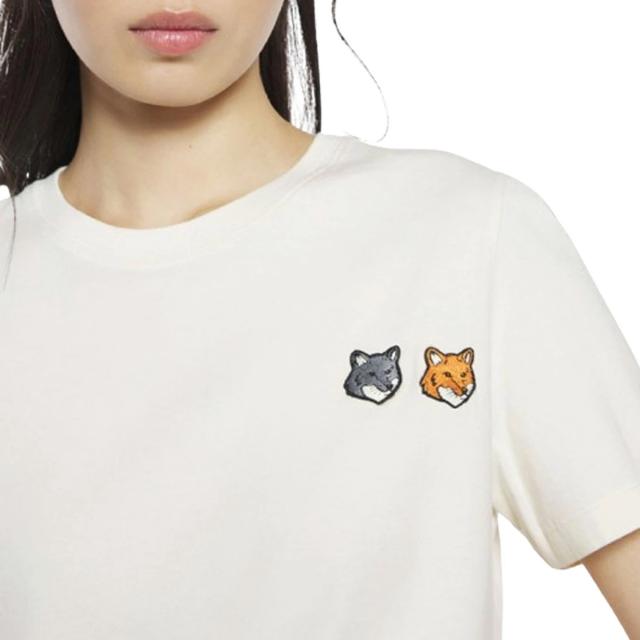 メゾンキツネ MAISON KITSUNE ダブル フォックスヘッド レギュラー Tシャツ 半袖 クルーネック OW011CFKJ7026 P702 レディース ブランド_3