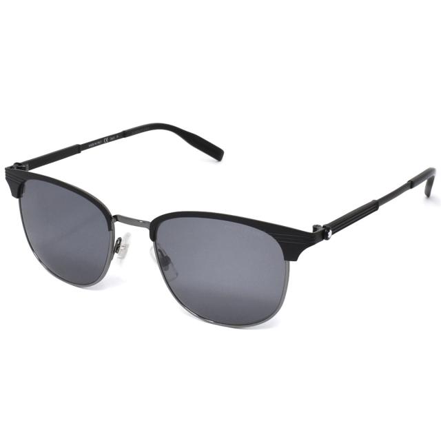 モンブラン MONTBLANC サングラス スマート UVカット 偏光レンズ MB0092S 005 メンズ ブラック+グレー（偏光）紫外線対策 サングラス ブ