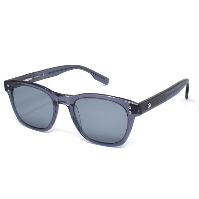 モンブラン MONTBLANC サングラス グローバルモデル UVカット MB0122S 004 メンズ ブルー（クリア）+グレー（ブルーグレー）紫外線対策