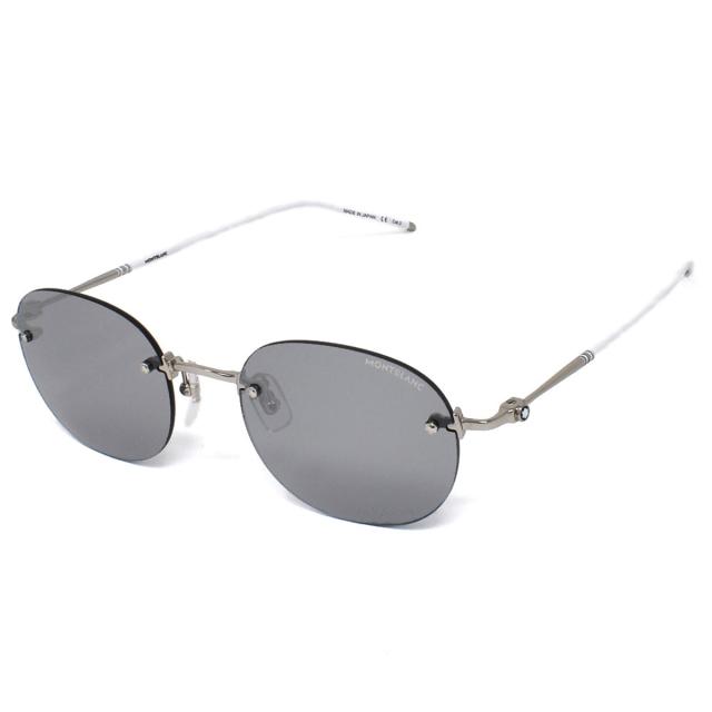 モンブラン MONTBLANC サングラス スマート UVカット MB0126S 010 メンズ レディース シルバー+シルバー（グレー）紫外線対策 サングラス