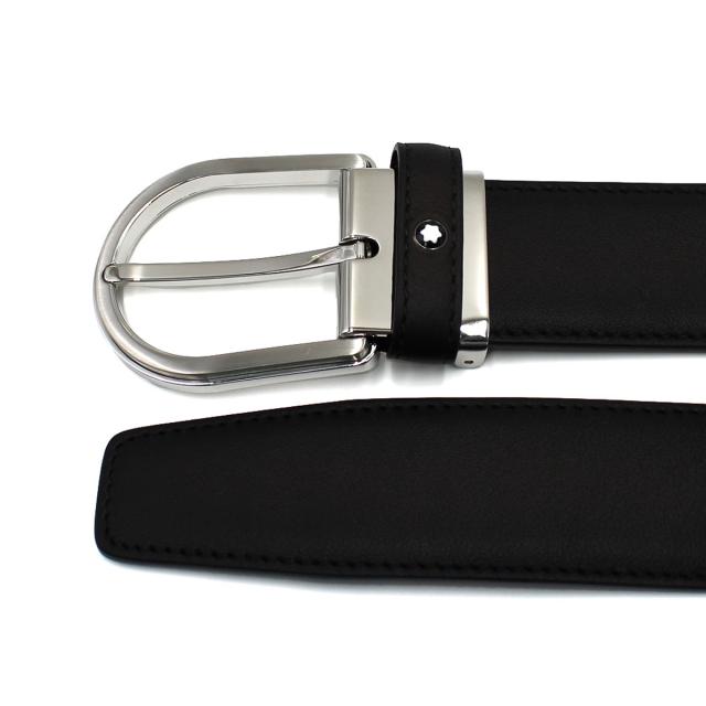 モンブラン MONTBLANC ベルト レザーベルト ホースシューバックル MB118414 メンズ ブラック 本革 レザー ベルト ブランド レザー 人気_1