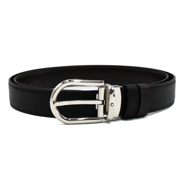 モンブラン MONTBLANC ベルト レザーベルト リバーシブル ホースシューバックル MB128757 メンズ ブラック+ブラウン 本革 レザー ベルト