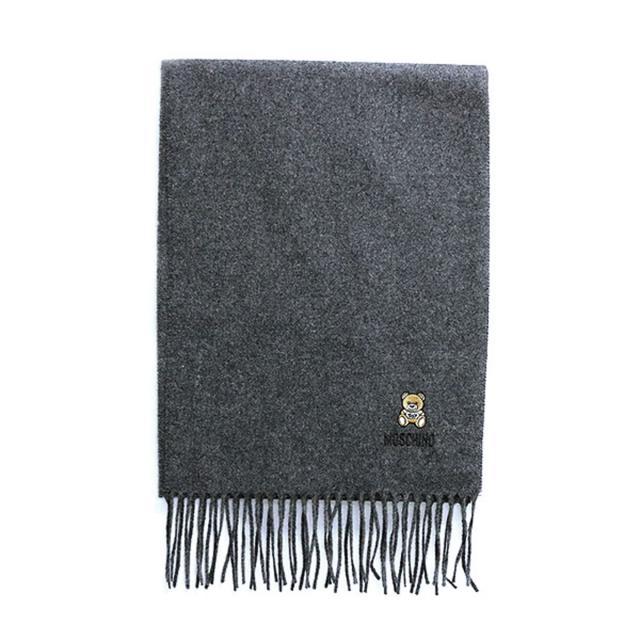 モスキーノ MOSCHINO マフラー レディース M5293 50124 015 TOY テディベア ワッペン ウールマフラー ストール チャコールグレー 誕生日プレゼント おしゃれ 贈り物 秋冬 防寒 巻物 誕生日 クリスマス プレゼント ギフト 羽織 ウール くま 熊 テディーベア