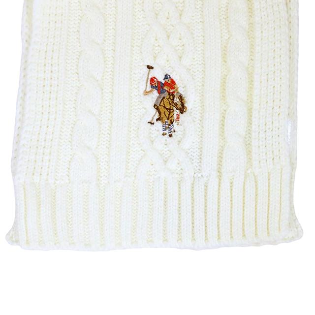 ユーエスポロ アッスン U.S.POLO ASSN マフラー ストール 447464-WHITE レディース メンズ ホワイト マフラー ブランド 防寒 人気 贈り物