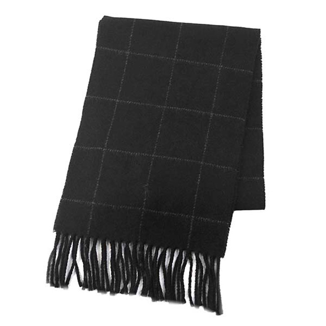 ポロラルフローレン Polo Ralph Lauren PC0230 REVERSIBLE WINDOWPANE SCARF ウール ブレンド マフラー 001 BLACKの通販は