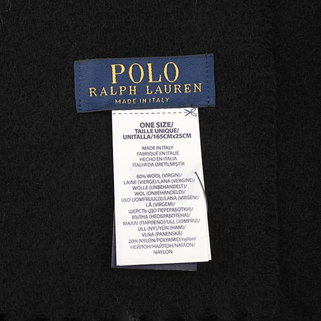 ポロラルフローレン Polo Ralph Lauren PC0230 REVERSIBLE WINDOWPANE SCARF ウール ブレンド マフラー 001 BLACKの通販は
