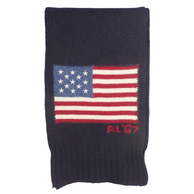 ラルフローレン Ralph Lauren マフラー PC0635 433 THE STARS AND STRIPES 星条旗 ウール マフラー メンズ レディース ネイビー ラルフ ウールマフラー 星条旗 アメリカ USA おしゃれ ブランド 男性 女性 ユニセックス 誕生日 クリスマス プレゼント ギフト 防寒 羽織り