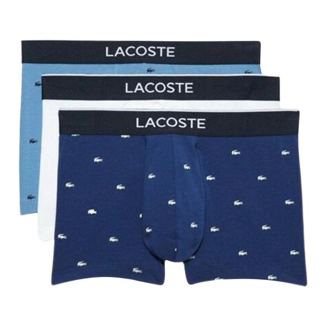 ラコステ LACOSTE ショート ボクサーパンツ お買い得 3枚セット 前閉じ 下着 5H3411 KGN メンズ ブルー+ライトブルー+ホワイト ボクサー