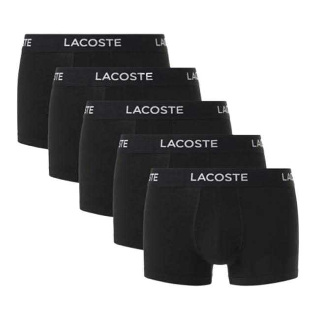 ラコステ LACOSTE 下着 ボクサーパンツ トランク ストレッチ 5枚セット ロゴ お買い得 パック 前閉じ 5H1292 031 メンズ ブラック ボクサ