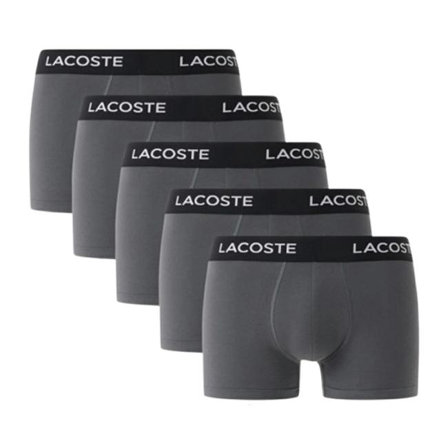 ラコステ LACOSTE 下着 ボクサーパンツ トランク ストレッチ 5枚セット ロゴ お買い得 パック 前閉じ 5H1292 XB4 メンズ グレー ボクサー