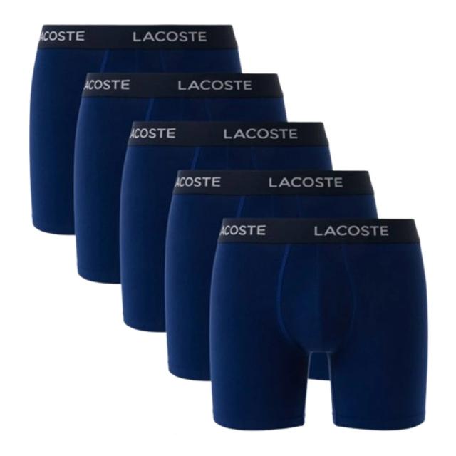 ラコステ LACOSTE 下着 ボクサーパンツ ボクサーブリーフ ストレッチ 5枚セット ロゴ お買い得 パック 前閉じ 6H1301 F9F メンズ ブルー