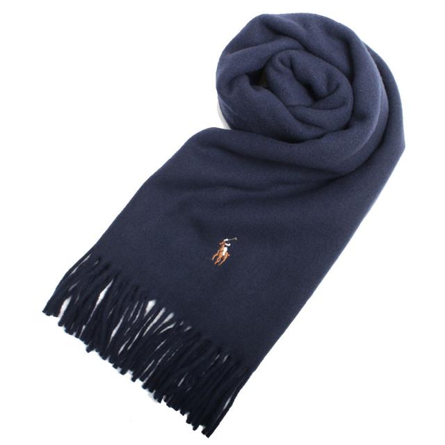 ポロラルフローレン POLO Ralph Lauren マフラー ストール ウール PC1047-433 レディース メンズ ユニセックス ネイビー マフラー ブラン