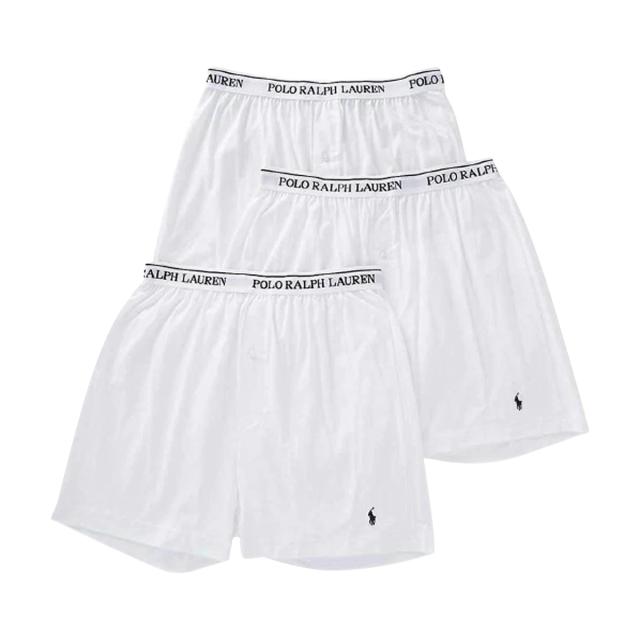 ラルフローレン Ralph Lauren ニットボクサー トランクス ロゴ 3枚セット お買い得 パック 下着 NCKBP3 WHD メンズ ホワイト 綿 コットン
