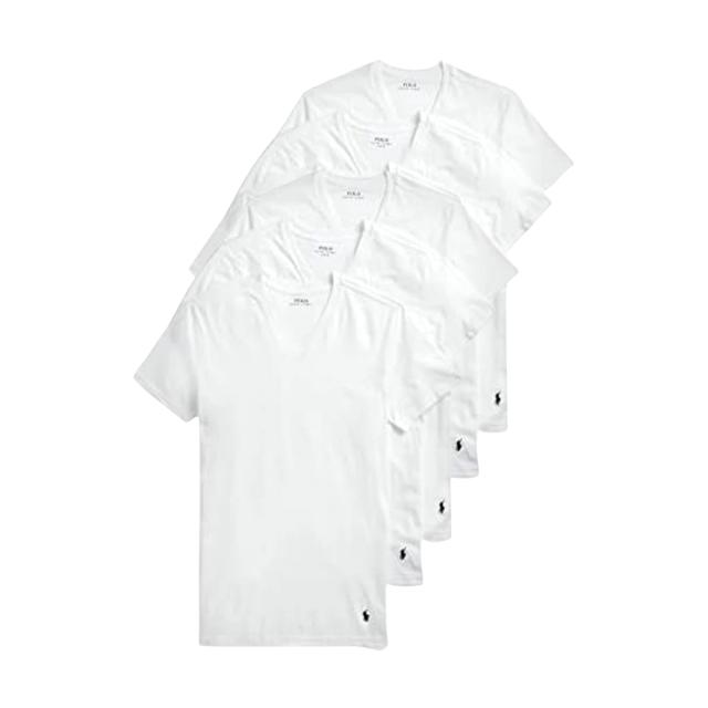 ラルフローレン Ralph Lauren 下着 アンダーウェア Vネック Tシャツ 5枚セット お買い得 パック NCVNP5 WHD メンズ ホワイト ブランド お