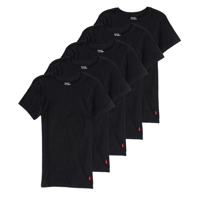 ラルフローレン Ralph Lauren 下着 アンダーウェア クルーネック Tシャツ スリム 5枚セット お買い得 パック NSCNP5 PBD メンズ ブラック