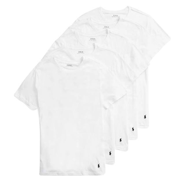 ラルフローレン Ralph Lauren 下着 アンダーウェア クルーネック Tシャツ スリム 5枚セット お買い得 パック NSCNP5 WHD メンズ ホワイト