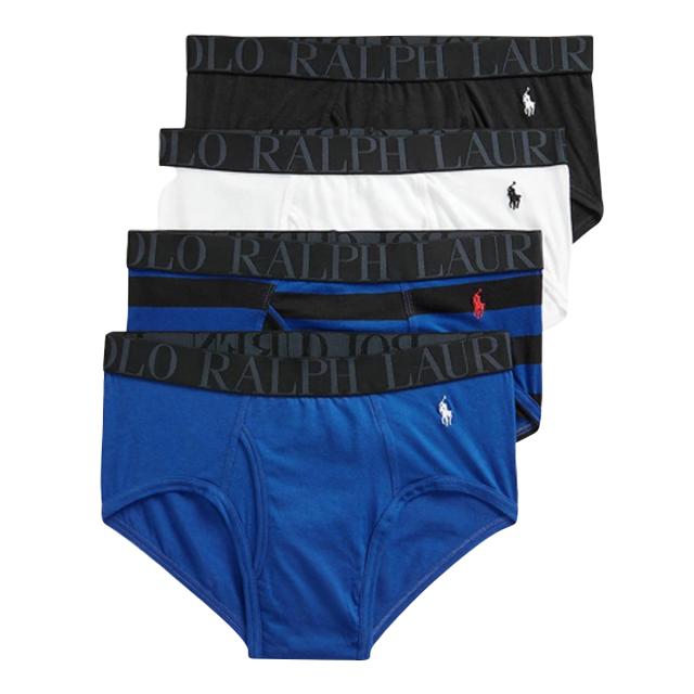 ラルフローレン Ralph Lauren 下着 パンツ ブリーフ 4枚セット お買い得 パック NWBFP4 4N9 メンズ ブルー+ホワイト+ブラック ブリーフ