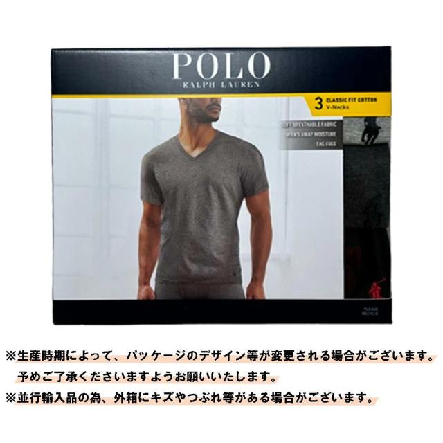 ポロ ラルフローレン POLO Ralph Lauren Tシャツ Vネック クラシックフィット 半袖 3枚組 アソート インナー 肌着 下着 NCVNP3 U2O ブラ_1