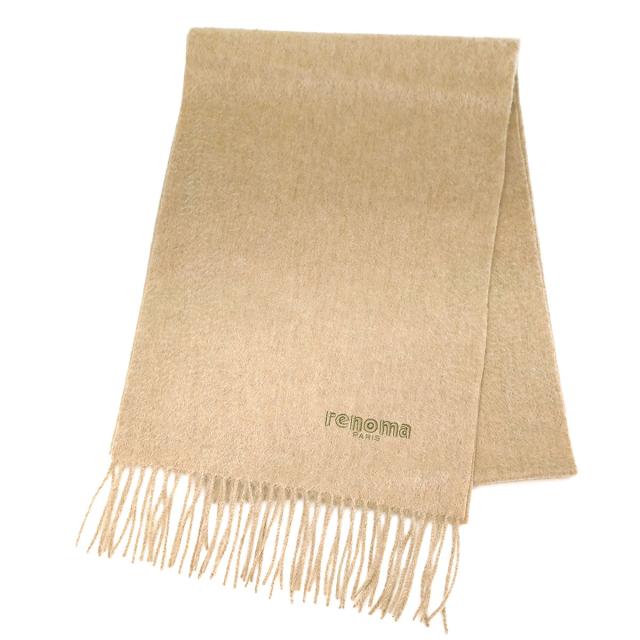 レノマ renoma マフラー ストール R9912 BEIGE WHITE プレーン カシミヤ カシミア レディース ベージュ マフラー ブランド 防寒 人気 贈