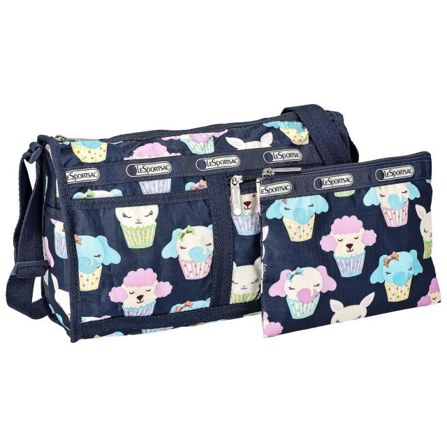 レスポートサック LeSportsac ショルダーバッグ 斜めがけ 7519 P730 DELUXE SHOULDER SATCHEL BABYCAKES BLUE ネイビー系マル 斜めがけショルダーバッグ ブランド プレゼント 柄 レスポートサック 柄 ショルダーバッグ 斜めがけ 軽い 旅行
