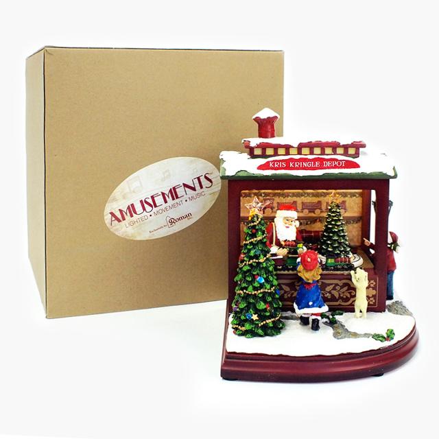 ローマン ミュージカルサンタトレインショップ オルゴール クリスマス 30038 インテリア 雑貨 電池 ギフト プレゼント Roman ミュージカルサンタトレインショップ オルゴール クリスマス インテリア 雑貨 贈り物 プレゼント ギフト Xmas ライト 電池_5