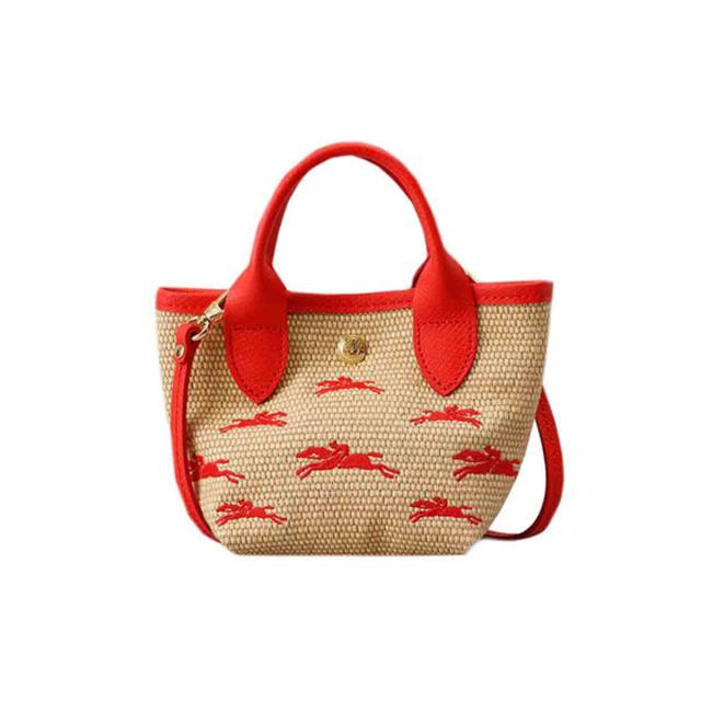 ロンシャン LONGCHAMP ハンドバッグ ショルダーバッグ 10206 HCF 218 LE PANIER PLIAGE パニエ SAC A MAIN XS FRAISE レッド+ベージュ 系 35,750円
